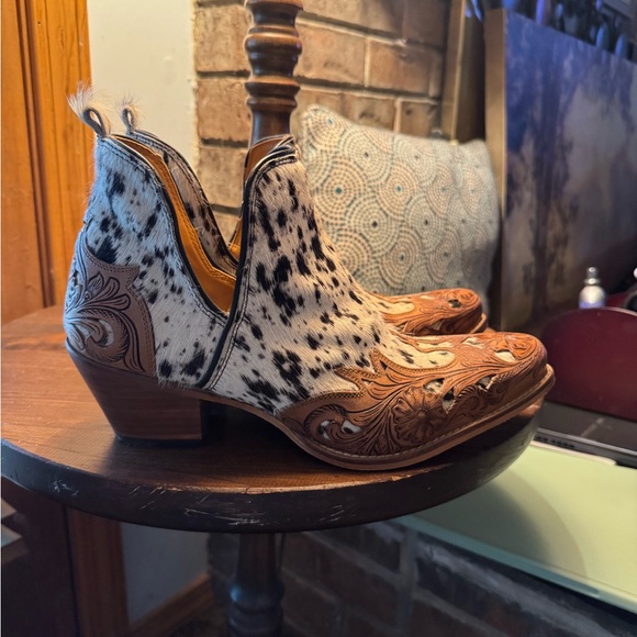 Myra Bag Cowhide and Leather Ankle Booties - Picture 1 of 4